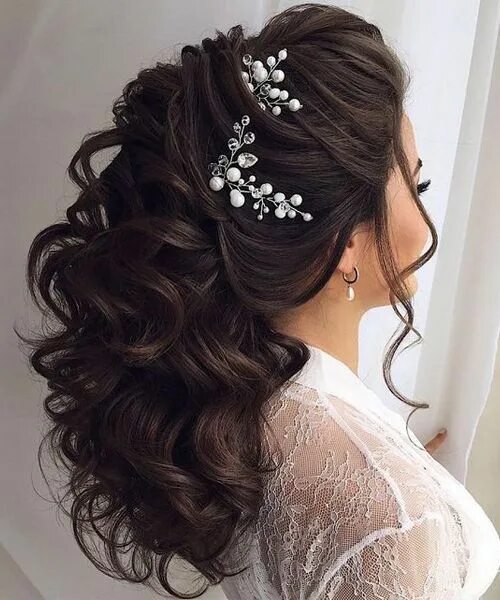 Прическа на свадьбу длинные волосы фото #wedding hair with veils #wedding hair #best wedding hair styles #wedding hair a