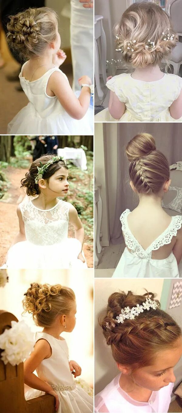 Прическа на свадьбу для девочки 10 2017 New Wedding Hairstyles for Brides and Flower Girls Flower girl hairstyles, 