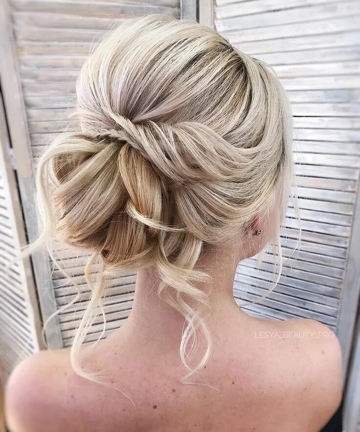 Прическа на свадьбу гостье на средние волосы 87 Fabulous Wedding Hairstyles For Every Wedding Dress Neckline Messy wedding ha