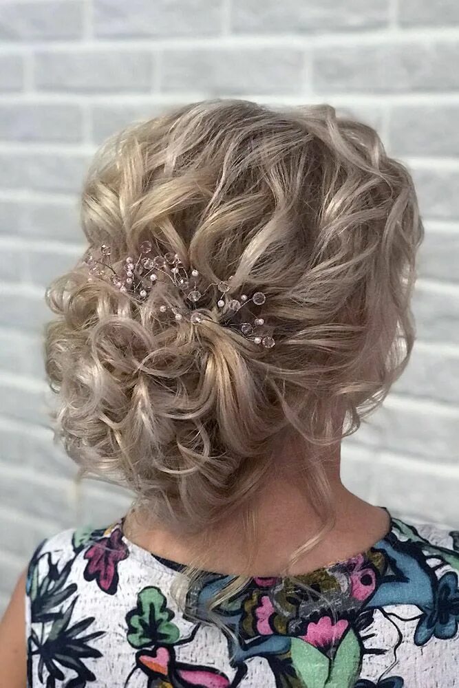 Прическа на свадьбу маме длинные волосы mother of the bride hairstyles elegant textured curly updo djamilya_hairsty. Mot