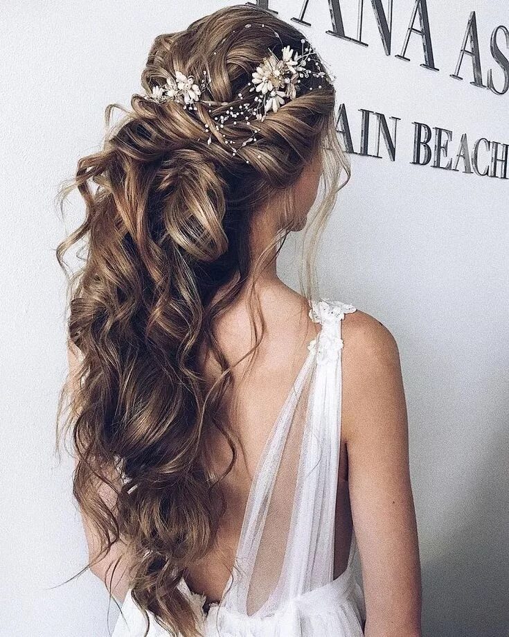 Прическа на свадьбу средние волосы распущенные 100 Gorgeous Wedding Hair From Ceremony To Reception Bride hairstyles, Long hair