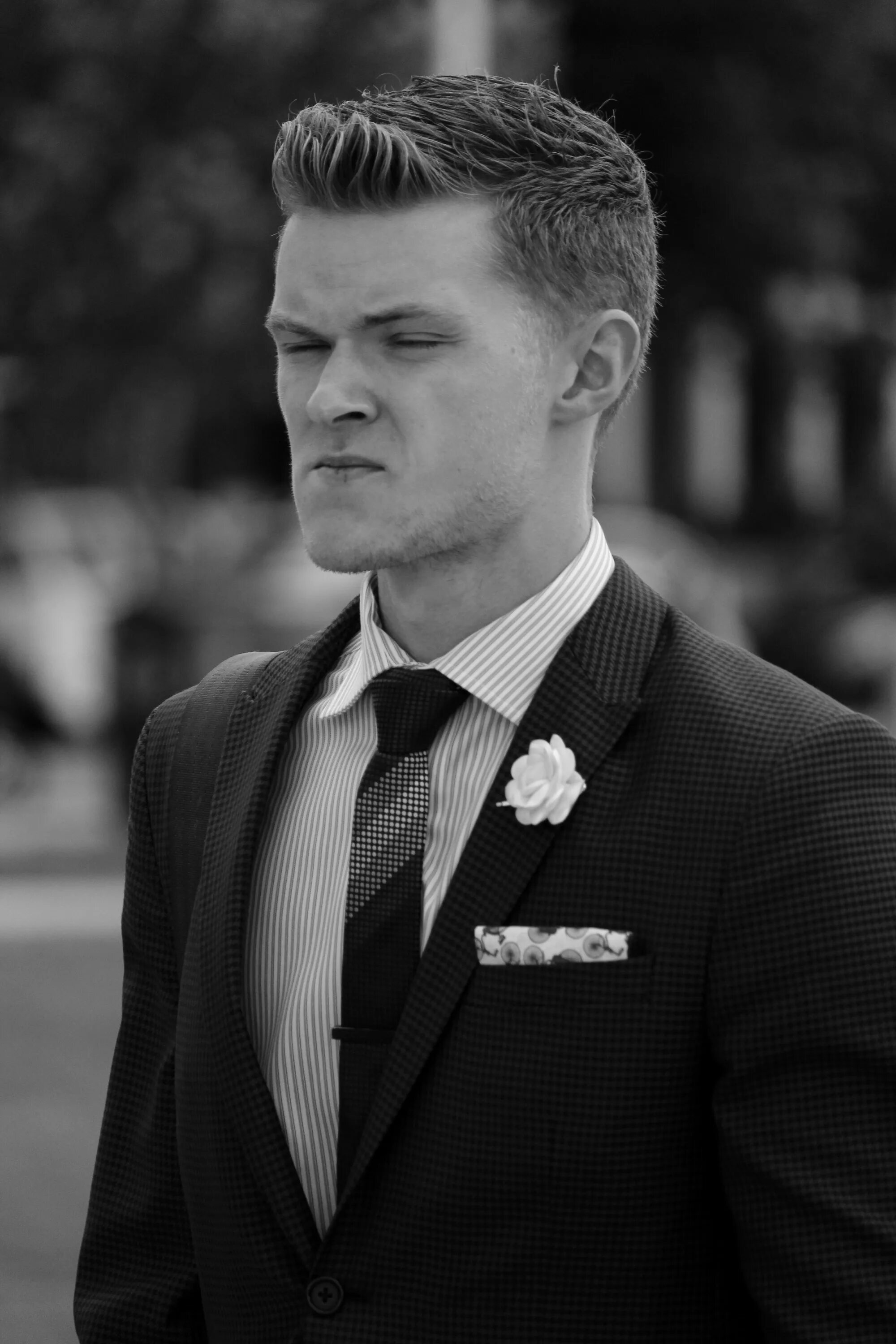 Прическа на свадьбу жениху короткая Free Images : man, person, suit, black and white, hair, street, downtown, male, 