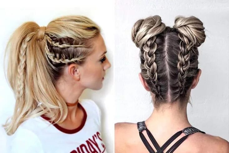 Прическа на тренировку на средние волосы Cute And Easy Athletic Hairstyles in 2024 Sporty hairstyles, Long hair styles, C