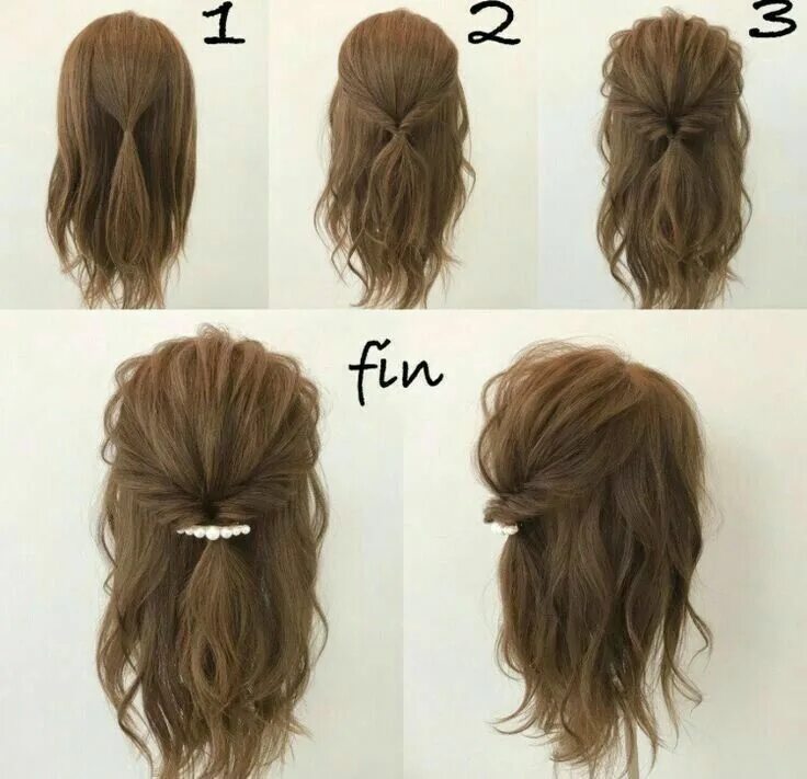 Прическа на тяжелые средние волосы Pin by Courtney Wotherspoon on hair in 2024 Easy hairstyles, Short hair styles, 