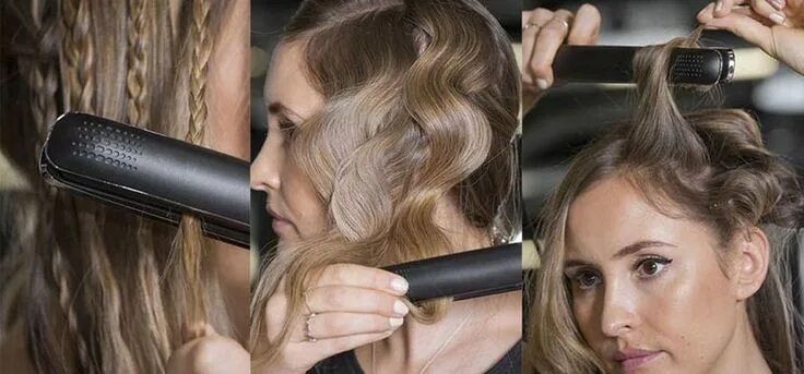 Прическа на утюжок на средние 9 clever ways to use your straighteners Peinados con rulos, Peinados dibujos, Ru