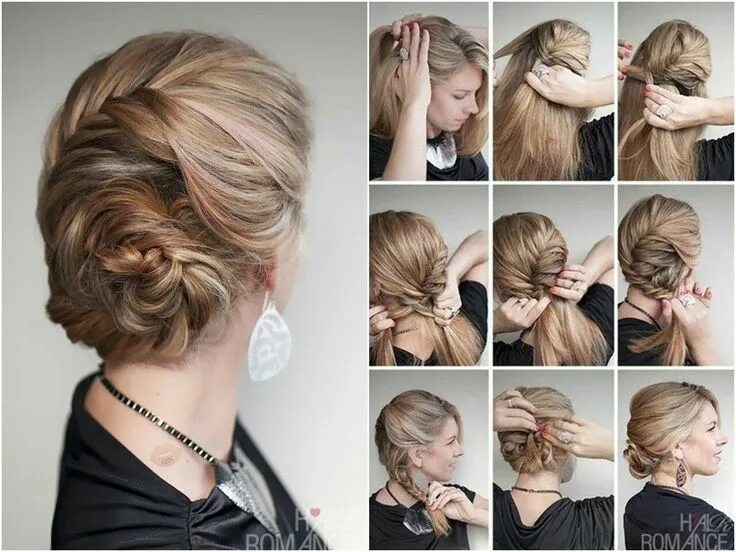 Прическа на волос средней длины самой Pin by Yana Tsittel on Hair Braided bun hairstyles, Lazy girl hairstyles, Ponyta