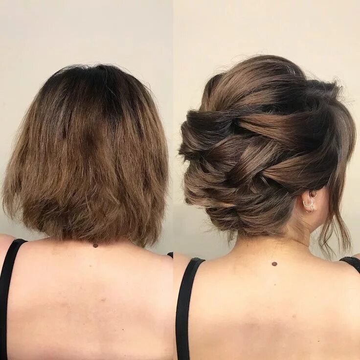 Pin on beauty Short hair updo, Short wedding hair, Braids for short hair