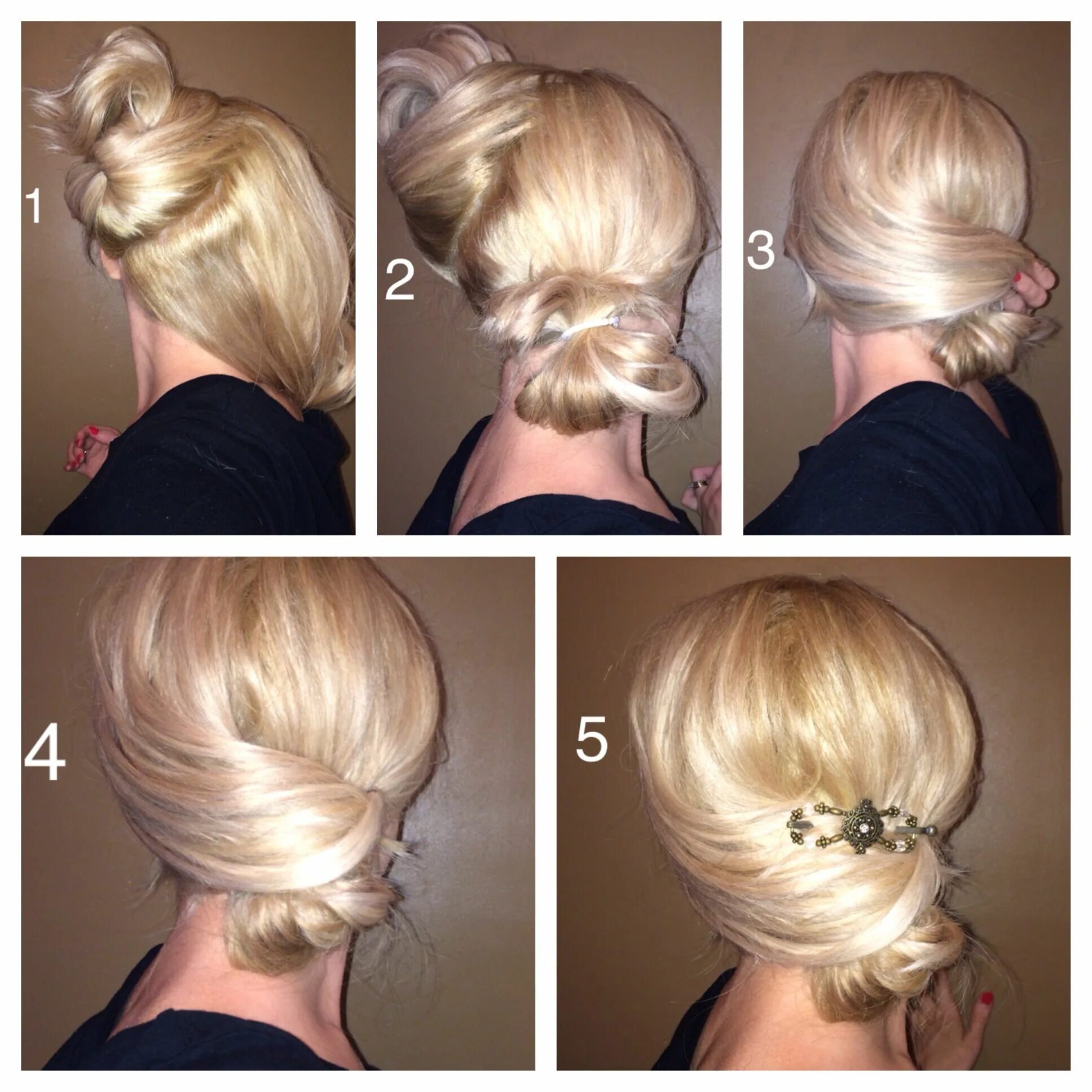 Peinado sencillo para cabello corto Chignon hair, Updo hairstyles tutorials, Hai