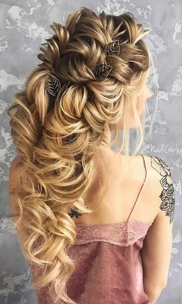 Прическа на выпускной 2024 9 класс Nadi Gerber Long Wedding Hairstyles / http://www.deerpearlflowers.com/long. Form