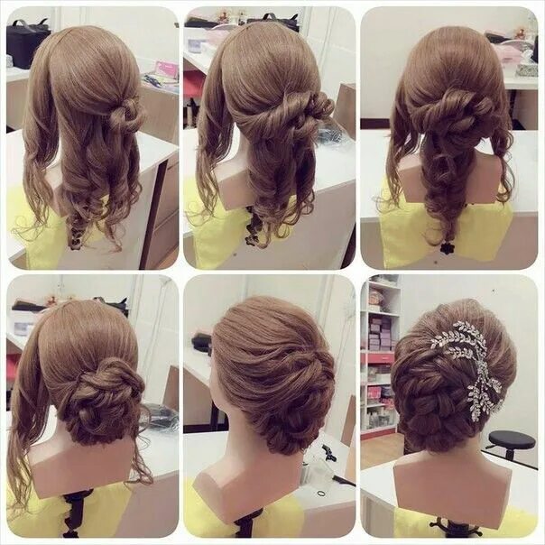 Прическа на выпускной длинные волосы пошагово Pin on hairstyle Hair styles, Front hair styles, Hair creations