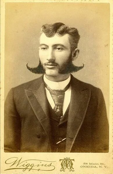 Прическа начала 20 века мужская Facial hair fly-away. Sideburn wings, 19th Century. #BigHairWeek Vintage portrai