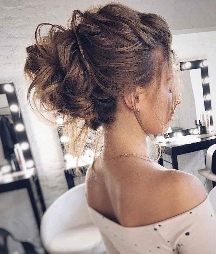 Прическа небрежный пучок на средние волосы loose updos pretty messy wedding updo hairstyle,updo hairstyle,messy wedding hai