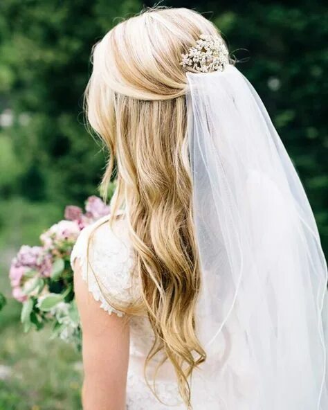 Прическа невесты на длинные волосы распущенные 10 популярных идей на тему "wedding hairstyles veil" для вдохновения