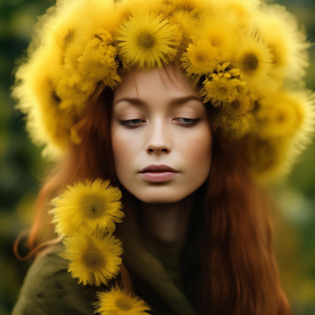 Прическа одуванчик женская "The dandelion woman" - image created in Shedevrum