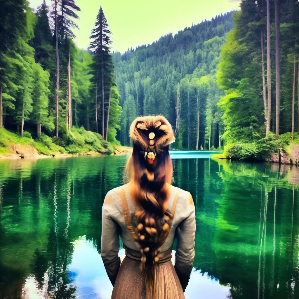 Прическа озеро в лесу фото "Hairstyle lake in the forest" - image created in Shedevrum