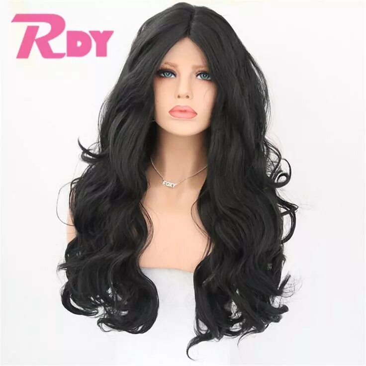 Прическа парик на длинные волосы 47.0US $ RONGDUOYI Long Natural Wave Heat Resistant Synthetic Lace Front Wigs fo