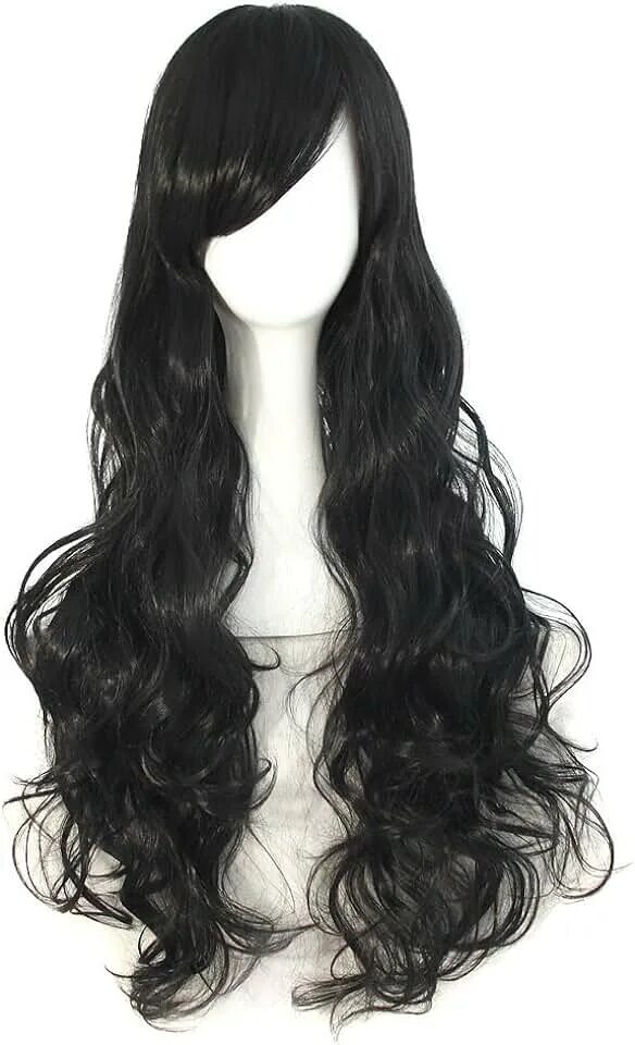 Прическа парик на длинные волосы Amazon.com: Halloween Black Wig