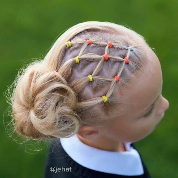 Прическа паутинка для девочек из резиночек Pin on Sports hairstyles