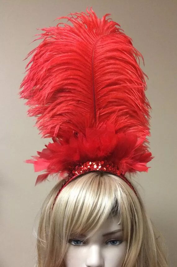 Прическа перья Pick Colors-sequin & Ostrich Feather Headdress Headband Hair - Etsy UK Headband 