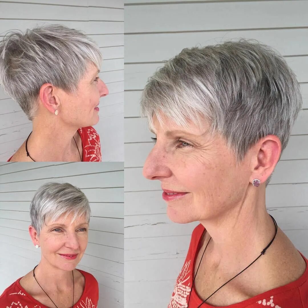 Прическа пикси фото для женщин 60 65 Gorgeous Hairstyles for Gray Hair to Try in 2024 Short hair older women, Shor