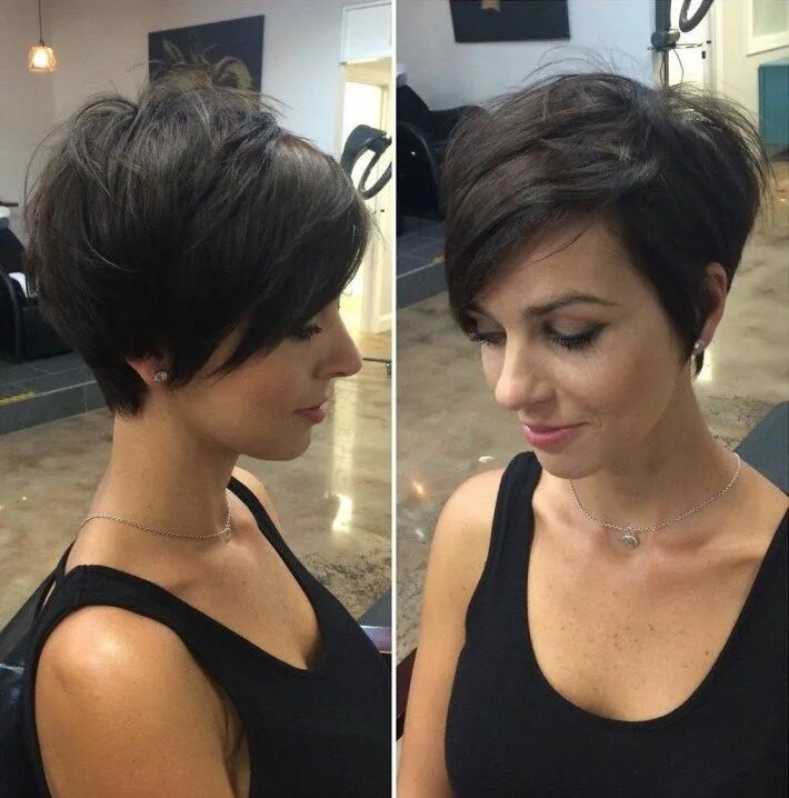 Прическа пикси на длинные Long Pixie With Side Bangs Longer pixie haircut, Long pixie hairstyles, Short pi