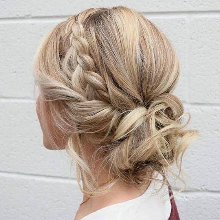 Прическа плетение на средние волосы фото Pin on penteados Braided hairstyles for wedding, Wedding hair inspiration, Thick