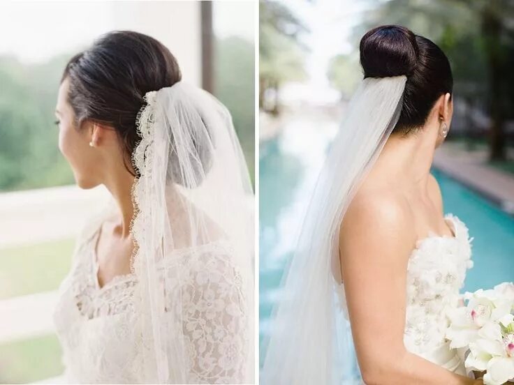 Прическа под фату на короткие волосы The 30 Best Wedding Bun Hairstyles Wedding bun hairstyles, Wedding hairstyles fo