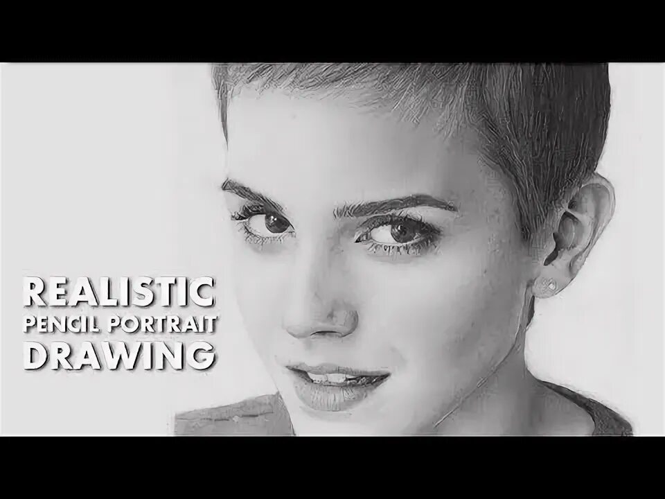 Прическа под мальчика длинная Ritratto realistico a matita - Pencil Portrait Drawing - Emma Watson - Time Laps