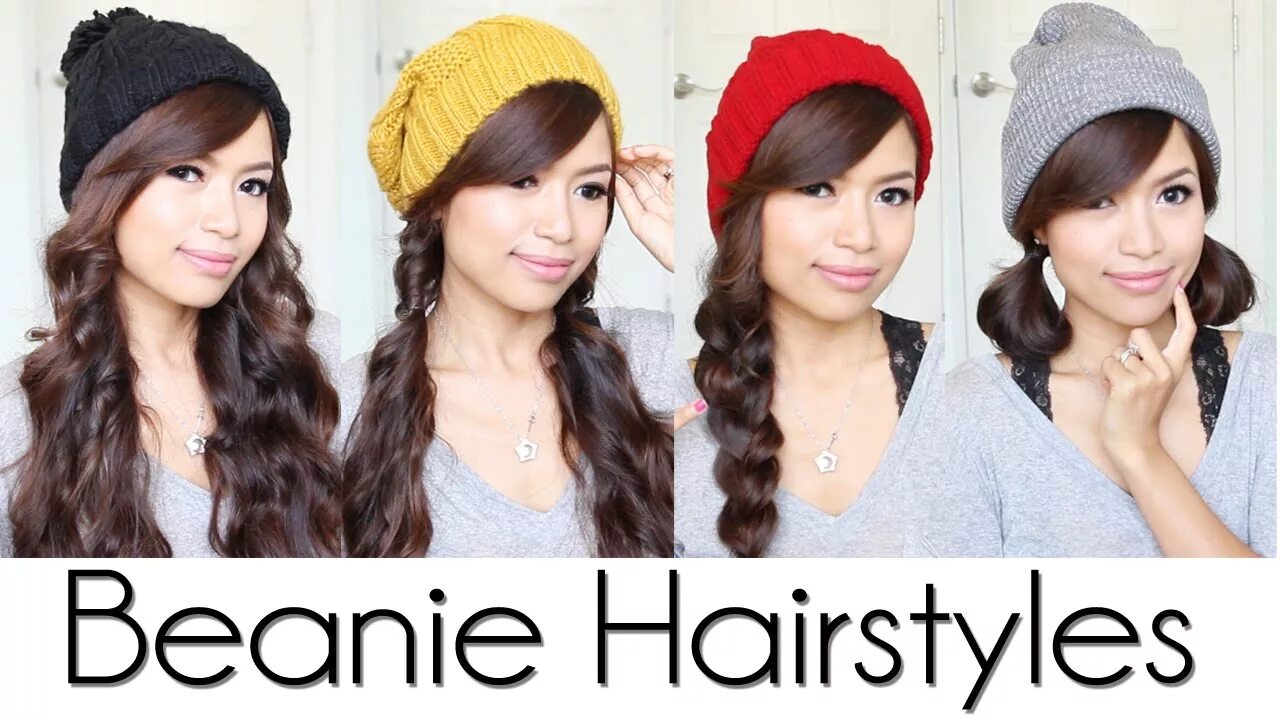 Прическа под шапку на средние волосы Cute & Easy Hairstyles for Beanies / Hats - YouTube