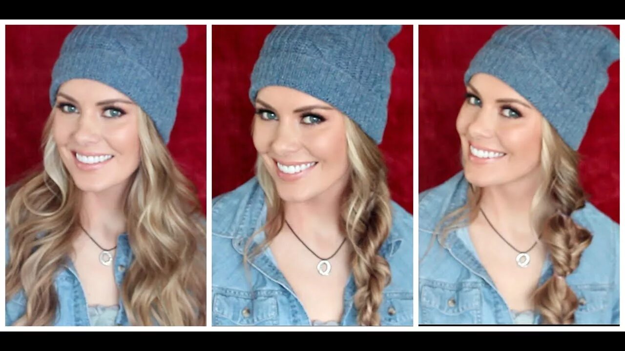 Прическа под шапку на средние волосы HOW TO: 3 Beanie Approved Hairstyles Kylee's Beauty - YouTube