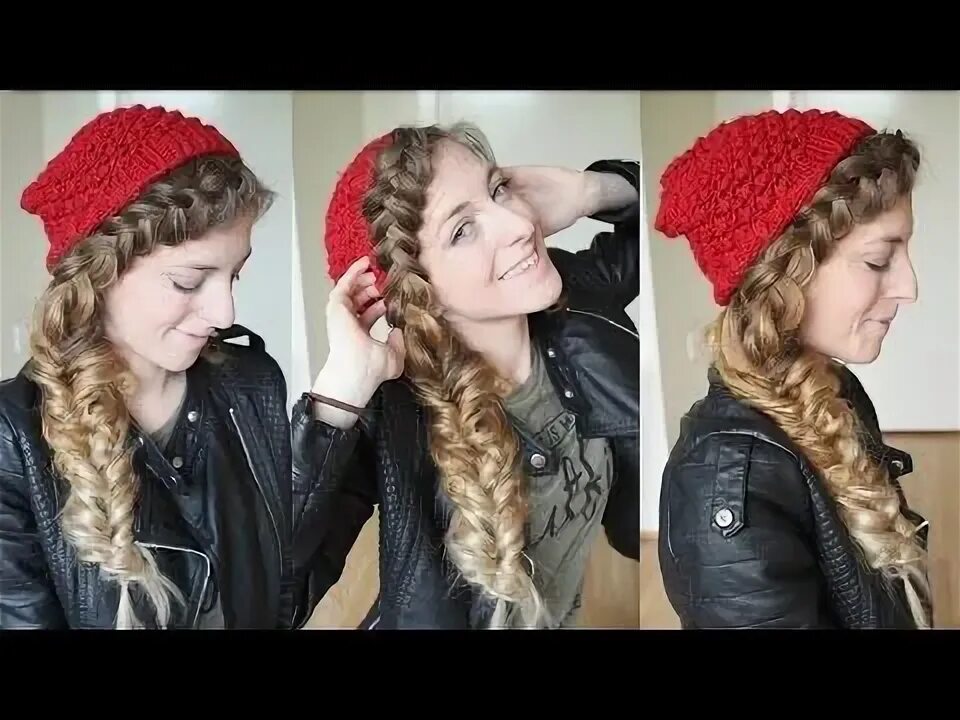 Прическа под шапку на средние волосы Side Beanie/ Hat Braid Hairstyle Braidsandstyles12 Braiding your own hair, Braid