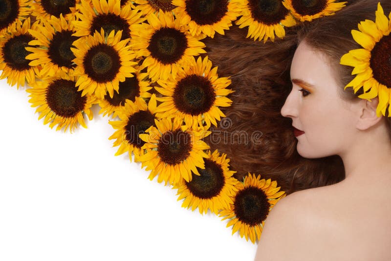 Прическа подсолнух женская Sunflowers hairstyle stock image. Image of hair, glamorous - 10230603