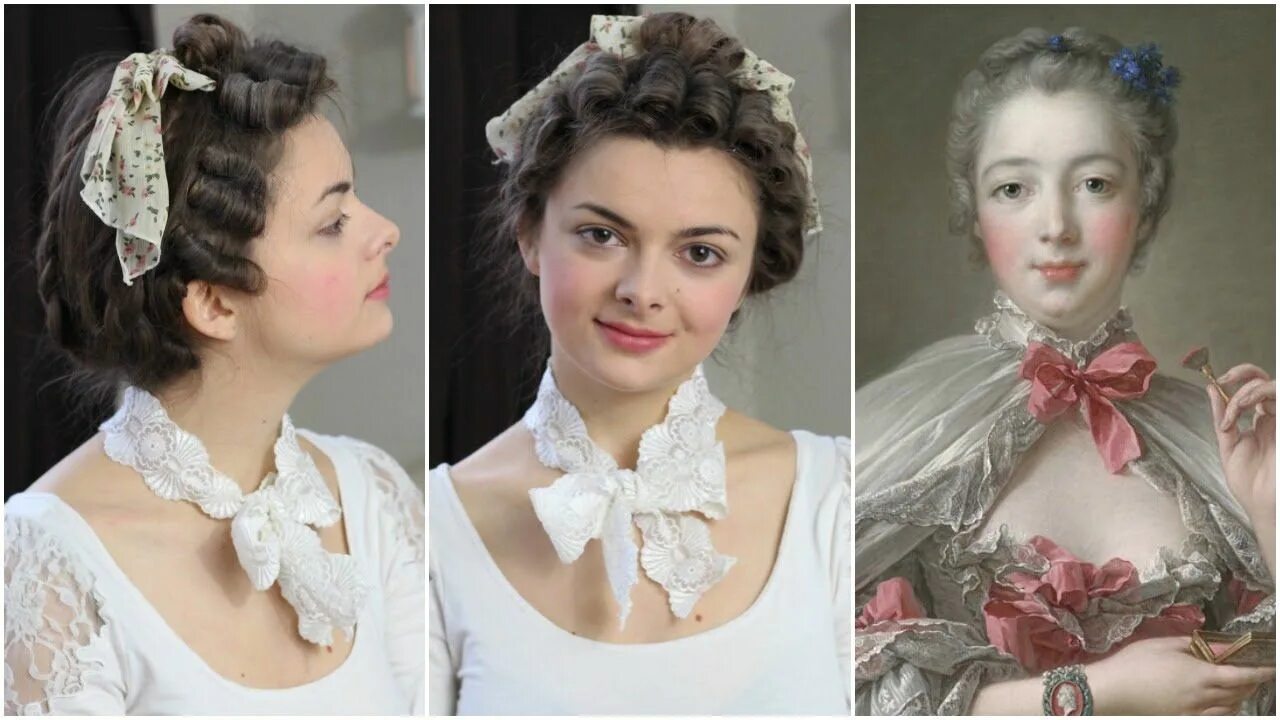 Прическа помпадур женская 19 век Madame de Pompadour - Tutorial Beauty Beacons 18th century hair, Flower girl hai