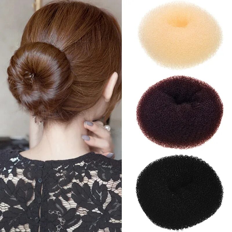 Прическа пончик для девочки M MISM S/M/L Woman Sponge Donuts Hair Bun Maker Magic Foam Hair Accessories Ring