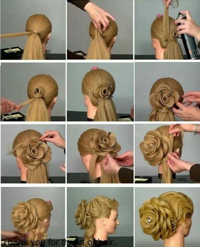 Прическа пошаговое фото на средние Amazing Flower Hairstyle - AllDayChic Flowers in hair, Flower bun, Crazy hair