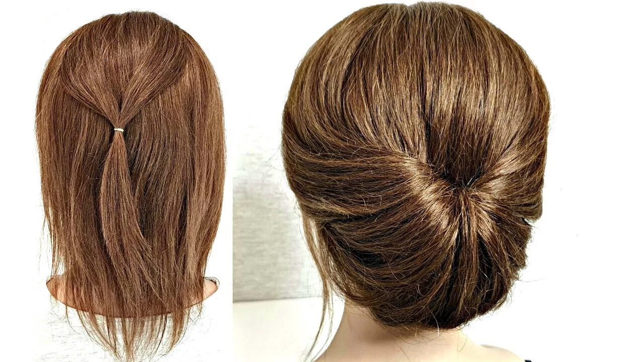 Прическа простая короткая 10 Пучков на Короткие волосы без Шпилек и Заколок. 10 Hairstyles only from elast