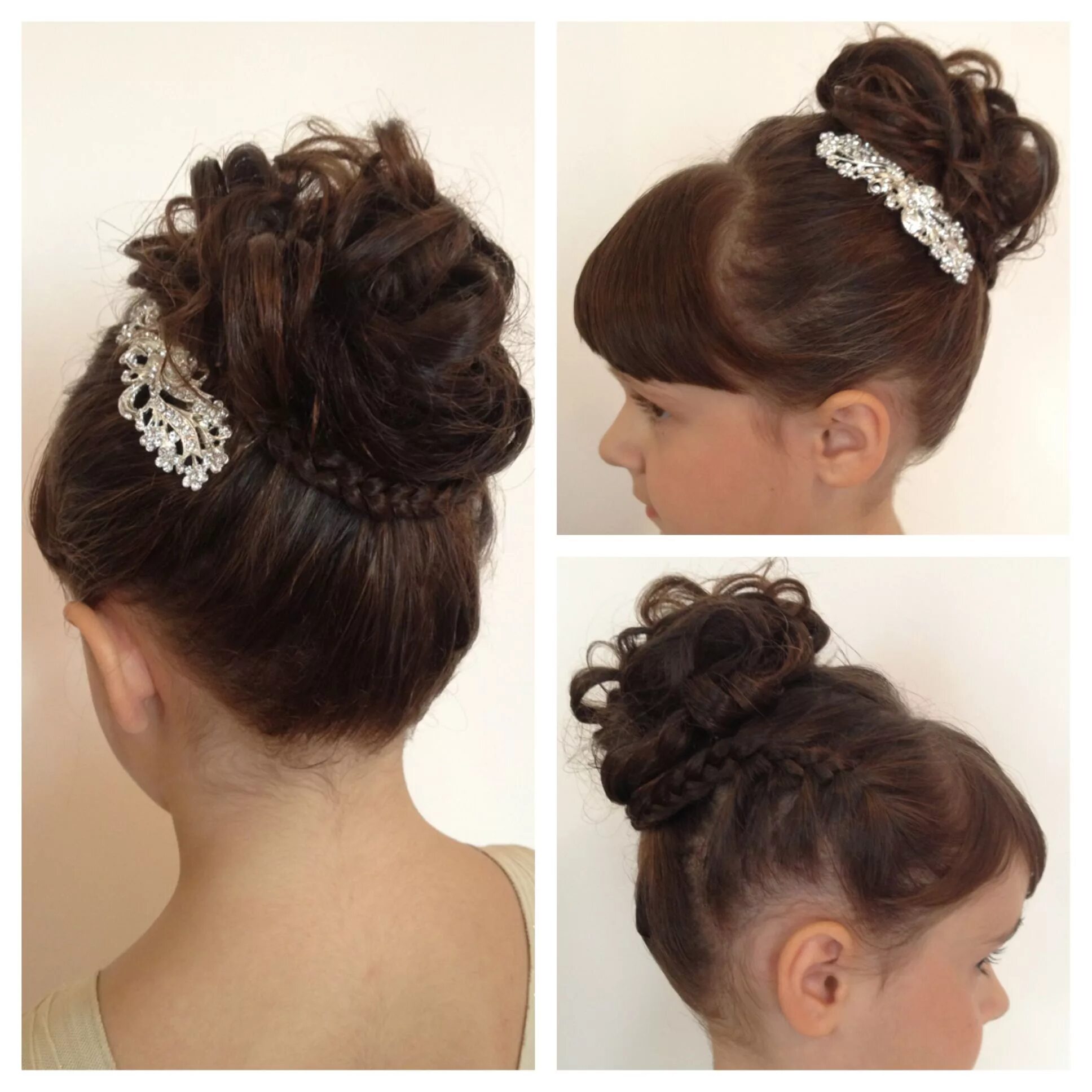 Прическа пучок на средние для девочки Flower Girl Hair Style ! Peinados infantiles, Peinados elegantes, Trenzas bonita