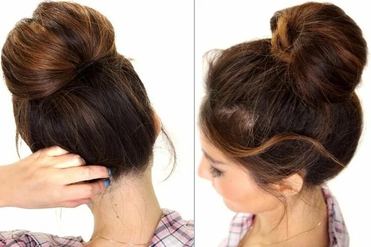 Прическа пучок на средние как сделать Oily Hair Bun Hairstyles: Now It's Pretty Easy To Hide Oily Hair! Braided bun ha