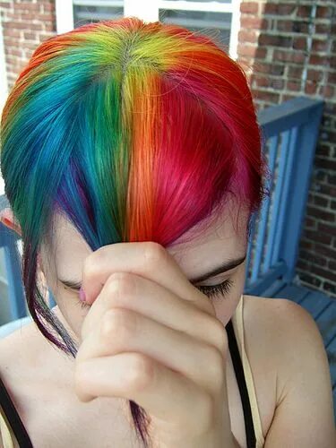 Прическа радуга для девочки hair, hair color, rainbow, multi-colored hair Bright hair colors, Dyed hair, Bea