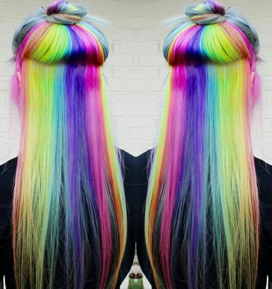 Прическа радуга для девочки Hidden rainbow Rainbow hair color, Hidden rainbow hair, Rainbow hair