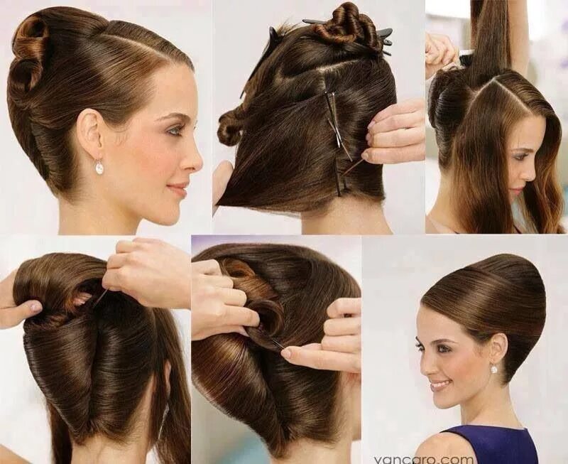 Прическа ракушка как сделать пошагово Swiss roll up do Hair updos, Diy wedding hair, Elegant hairstyles