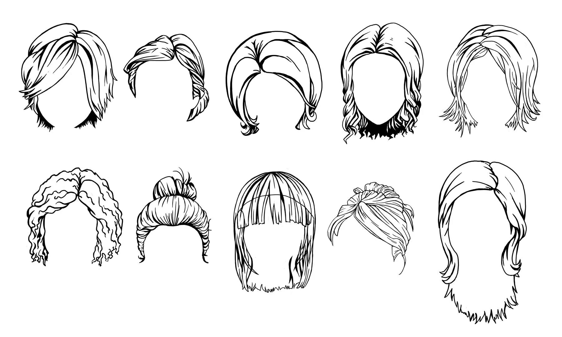 Прическа рисунок Toon Characters How to draw hair, Hair sketch, Fashion illustration hair