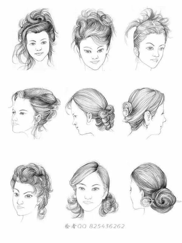 Прическа рисунок Women Hairstyle Sketch in 2024 Sketches, Drawings, Art drawings