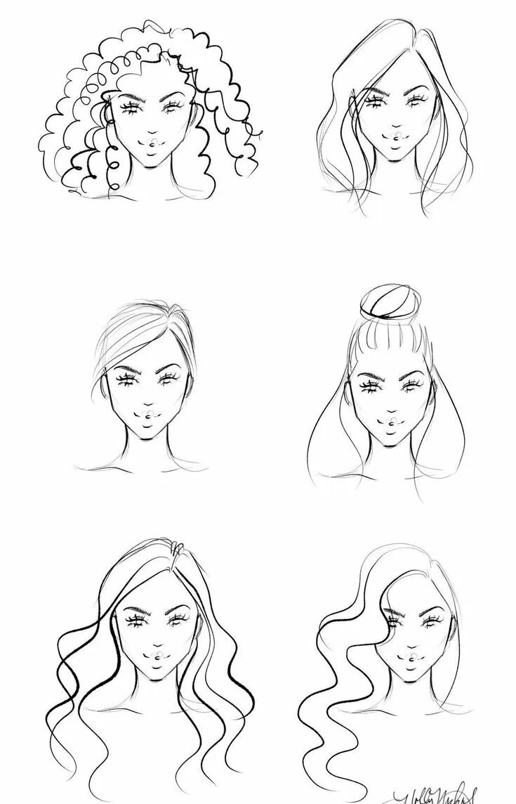 Прическа рисунок легкий Holly Nichols on Instagram: "Practicing drawing different hairstyles for fash. F