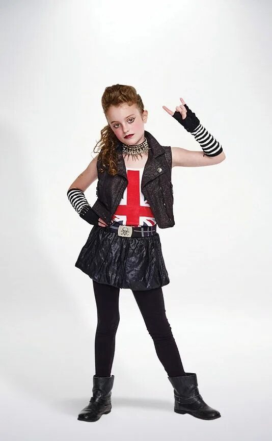 Прическа рок стиль для девочки Goth Rocker Costume Rocker costume, Punk costume, Kids rockstar costume