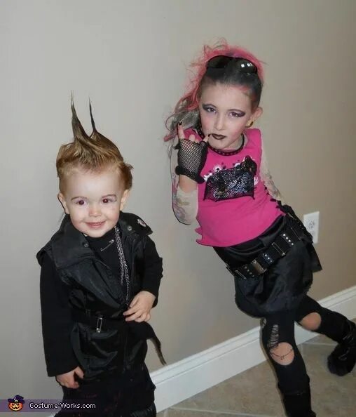 Прическа рок стиль для девочки Punk Rockers Halloween Costumes for Girls DIY Costumes Under $35 Disfraces para 