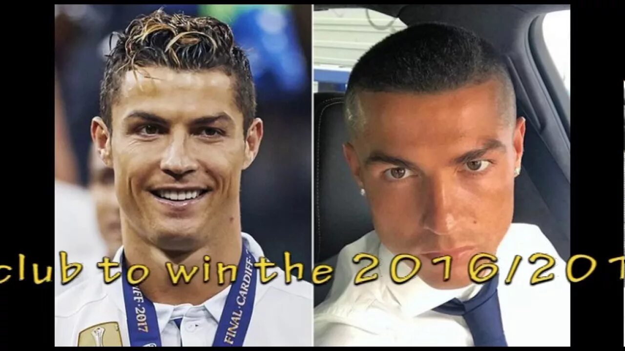 Прическа роналду 2024 Cristiano Ronaldo shows off new hair cut after lifting Champions League title - 