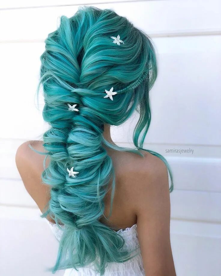 Прическа русалки для девочки Mermaid Hairbraid Mermaid hair color, Long hair styles, Human hair extensions