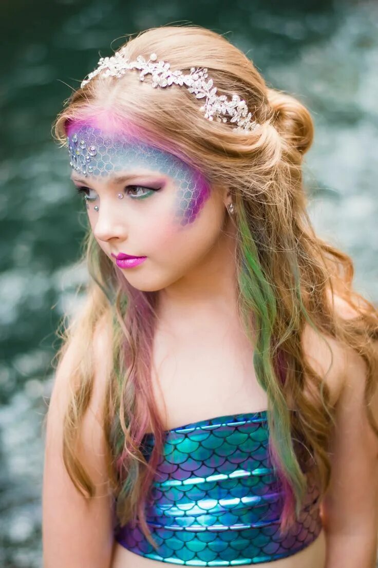 Прическа русалки для девочки Mermaid Photoshoot Mermaid Makeup & Hair Mermaid Party Mermaid costume makeup, M