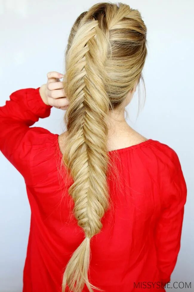 Прическа рыбий хвост на длинные волосы How to Dutch Fishtail Braid MISSY SUE Fish tail braid, French braid hairstyles, 